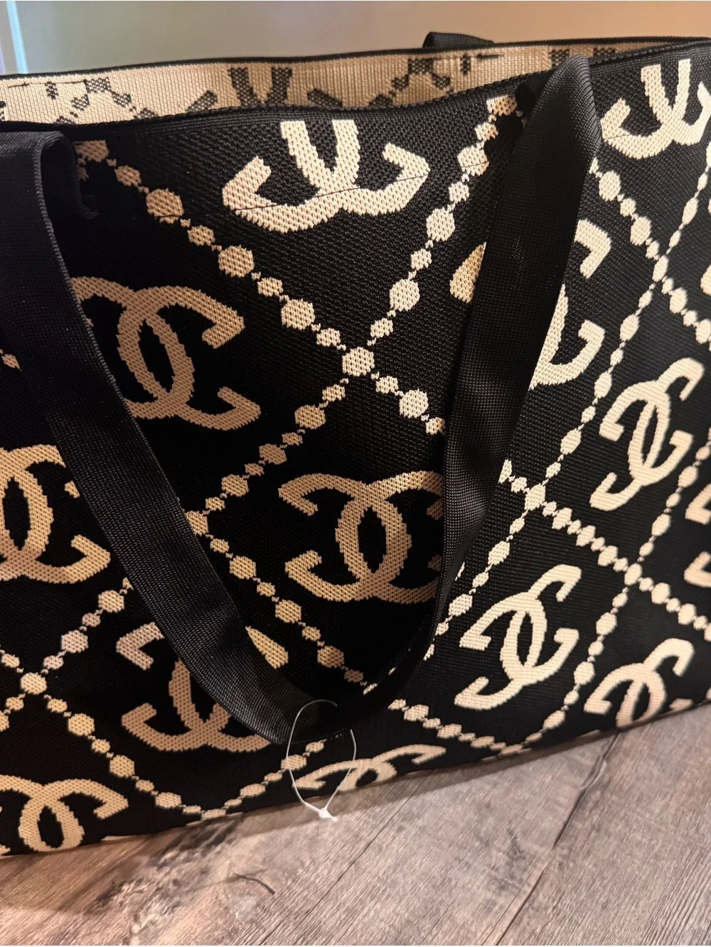 Classic Black & Cream Logo Tote Bag - Picture 1 of 2